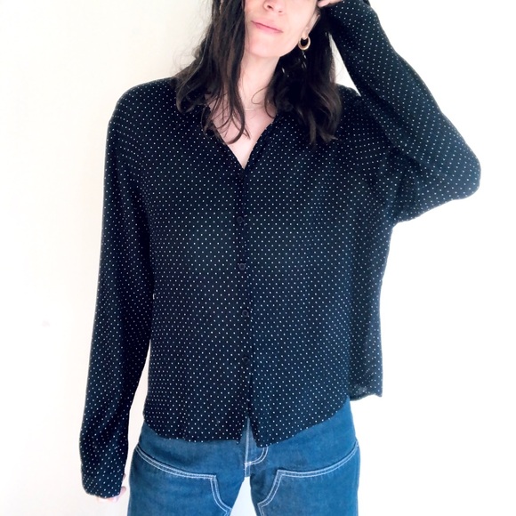 Polka dot silk button down - Picture 11 of 16